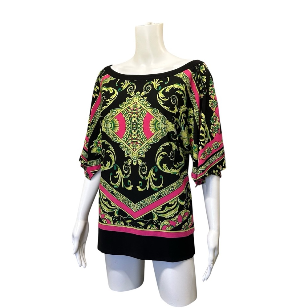 Joseph Ribkoff Bright Pattern Top Size 6 - Picture 5 of 7